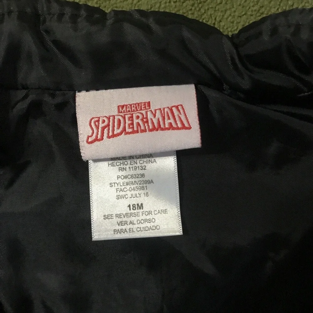 Marvel Spiderman Size 18 Months Youth Comics Superhero Black Vest